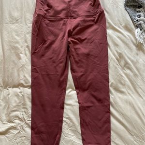 Pink Cropped Alo Leggings